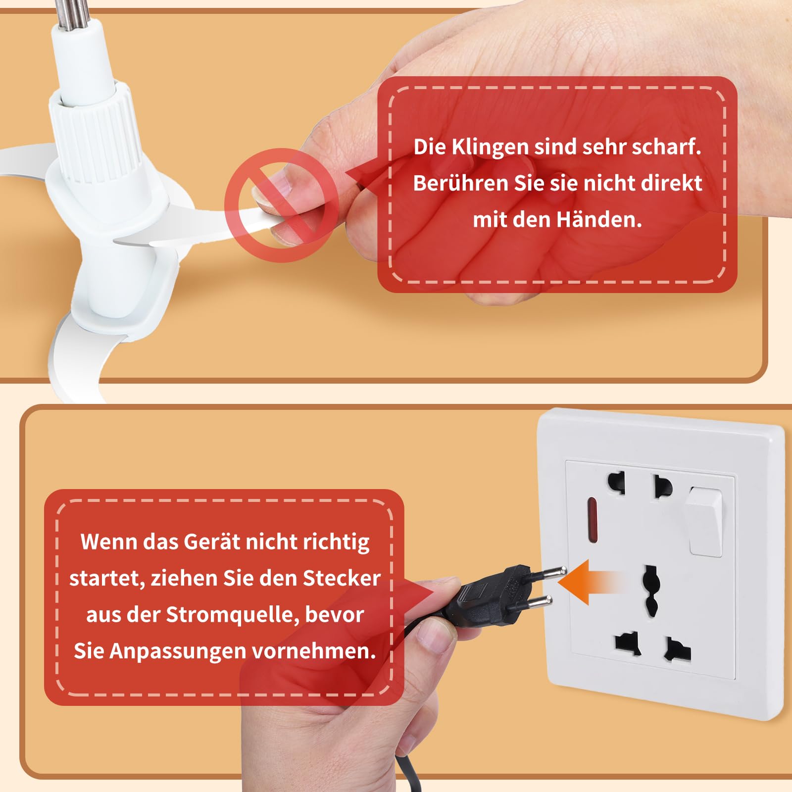 Aigostar Flor Zerkleinerer küche elektrisch 500W, Multizerkleinerer elektrisch mit 1.8L Edelstahl-Schüssel, 4 Edelstahlklingen, 2 Geschwindigkeiten für Fleisch, Gemüse, Nüsse