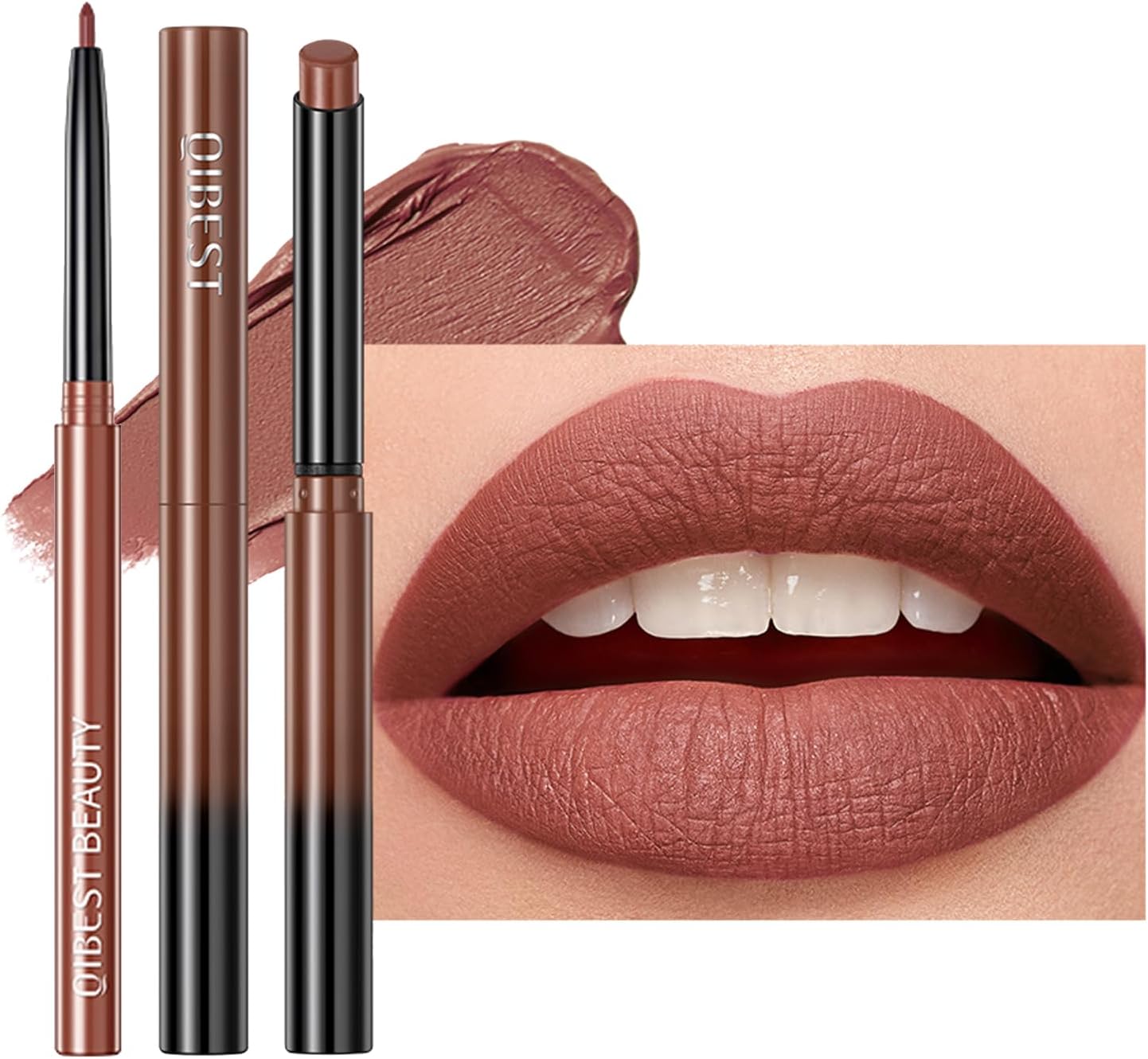 HERBENJOYMatte Lipstick for Women,Nude Lipstick Lipliner Pencil Lip Filler Long Lasting Lip Gloss,Lip Liner and Lipstick Set,Lip Makeup Kits for Daily Makeup and Holiday (05#)