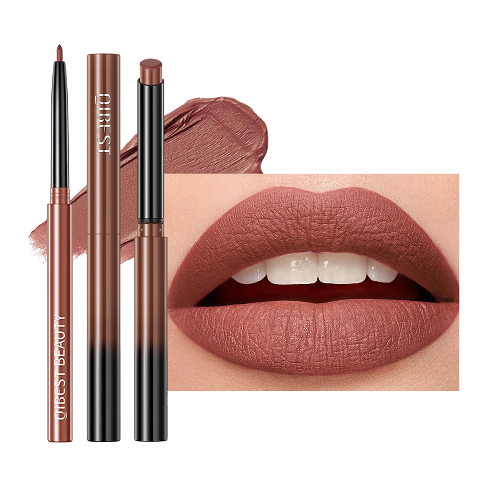 HERBENJOYMatte Lipstick for Women,Nude Lipstick Lipliner Pencil Lip Filler Long Lasting Lip Gloss,Lip Liner and Lipstick Set,Lip Makeup Kits for Daily Makeup and Holiday (05#)