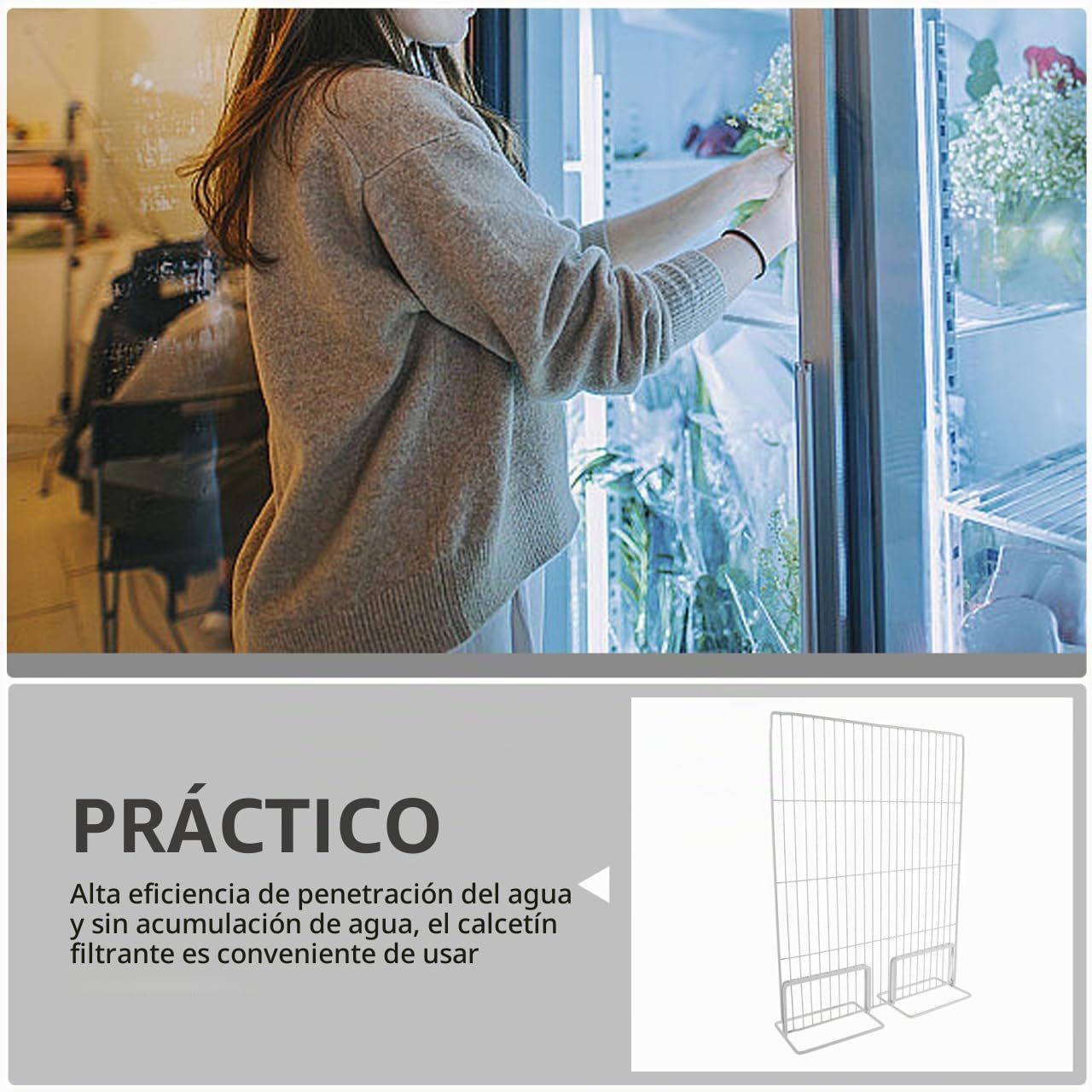 Ciieeo Divisor De Alambre para Congelador Organizador De Nevera Separador De Estante Metálico con Ventilación para Uso Doméstico Y Comercial 17.7X13.8X3.9 Pulgadas