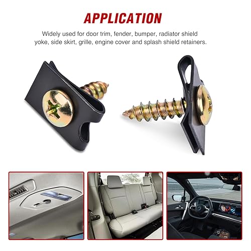 Miniatura 6 de Nilight Kit surtido de 170 piezas de clips en U y tornillos para automóvil, 9 tamaños diferentes, piezas de repuesto para tuercas y tornillos en U