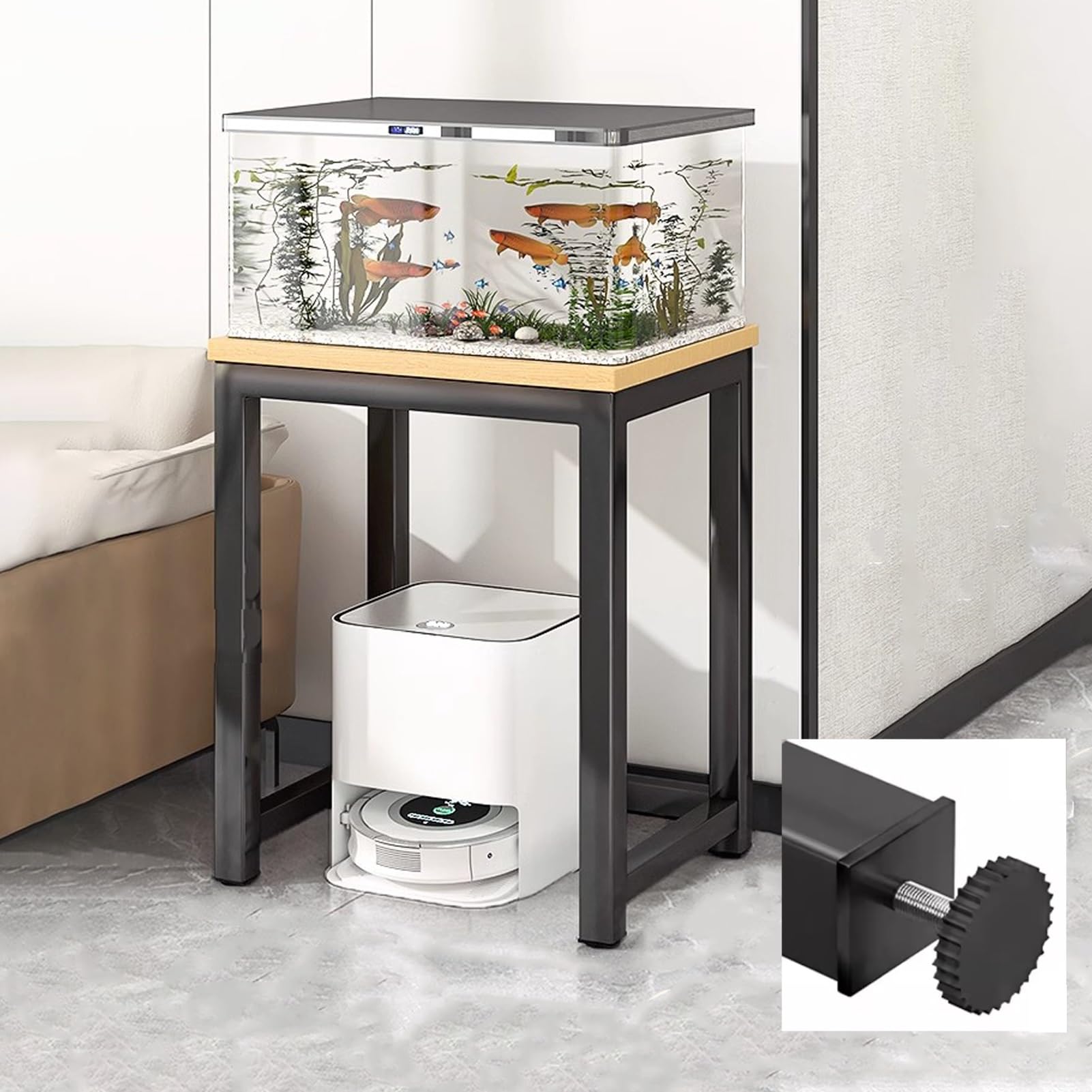 Wielopoziomowy stalowy stojak do akwarium – antypoślizgowy stojak terrarium do salonu, sypialni lub przechowywania w przedpokoju
