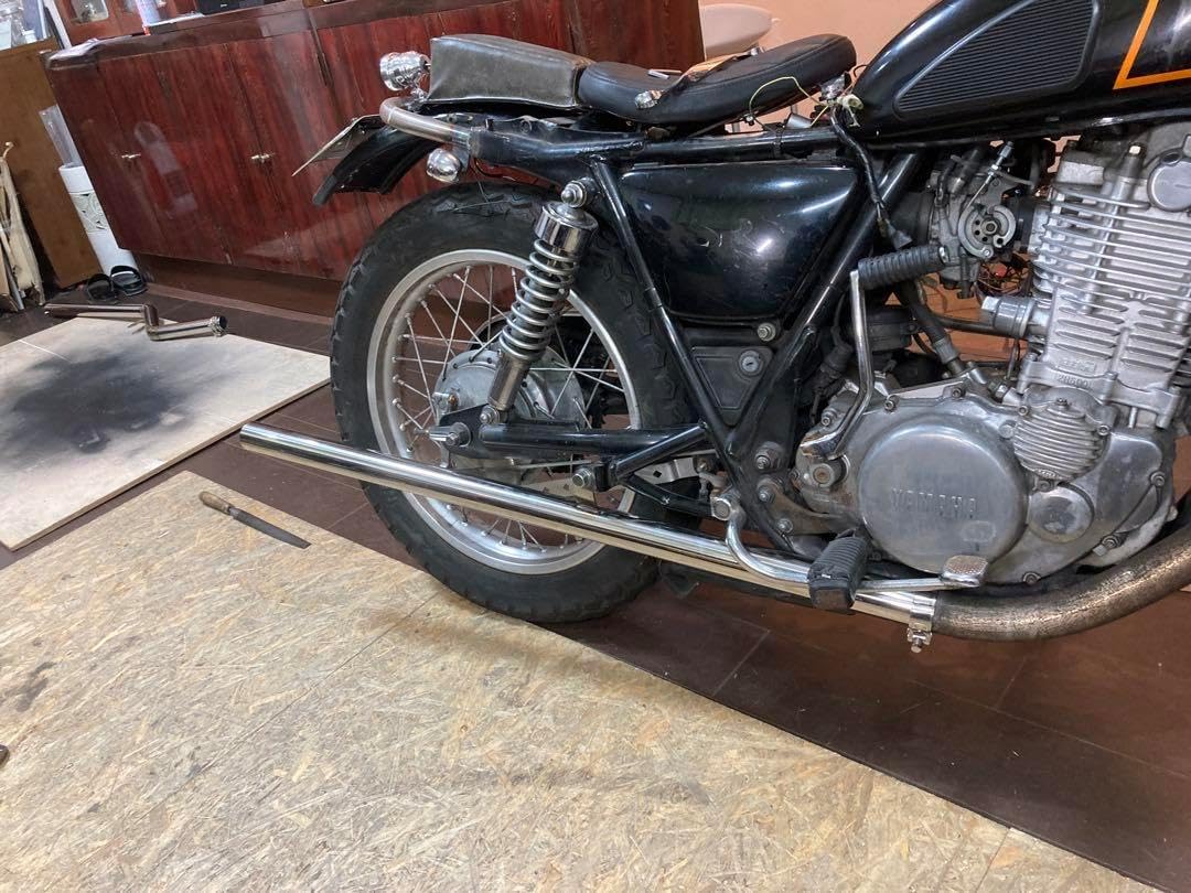 sr400 ストレートマフラー ステンレス製 磨き400番 チョッパー ボバー