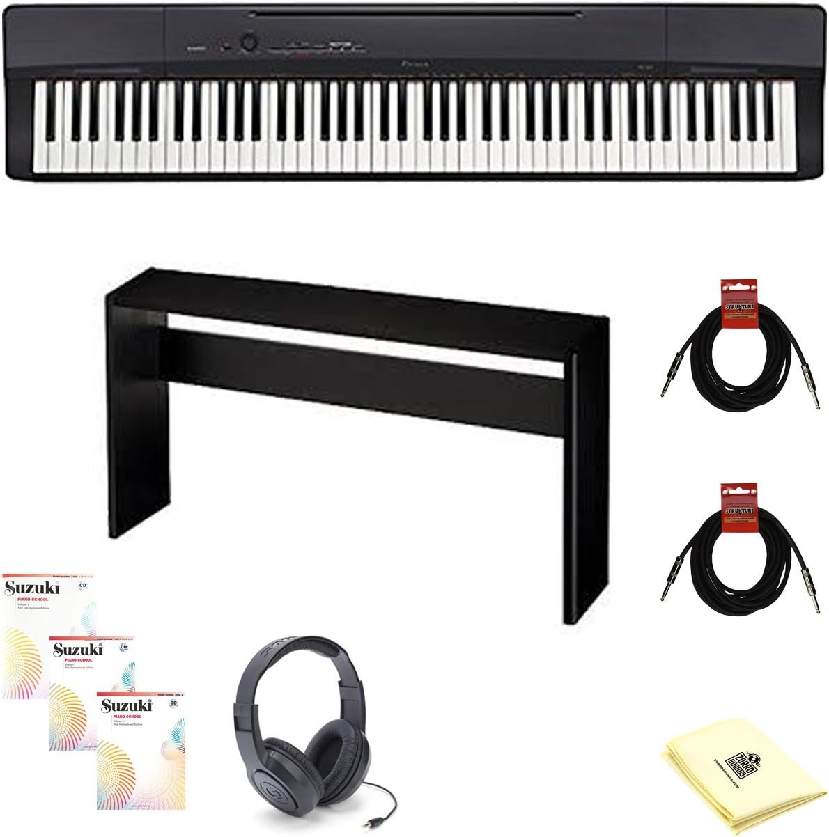 Casio Privia PX-160 STANDARD Digital Piano Standard TMS Bundle- Black