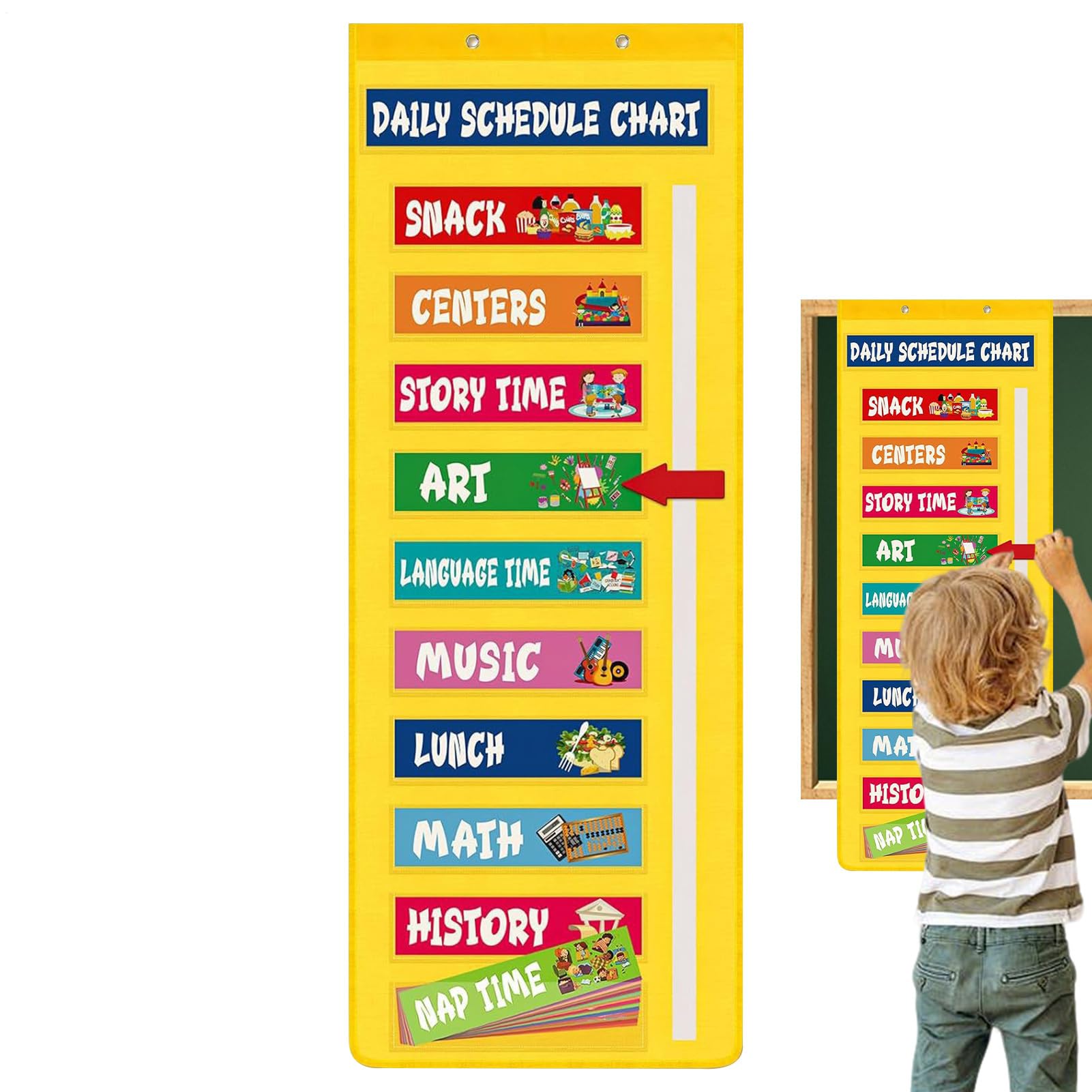 Tableau de poche du programme de classe outil d'enseignement visuel calendrier école à la maison - 8