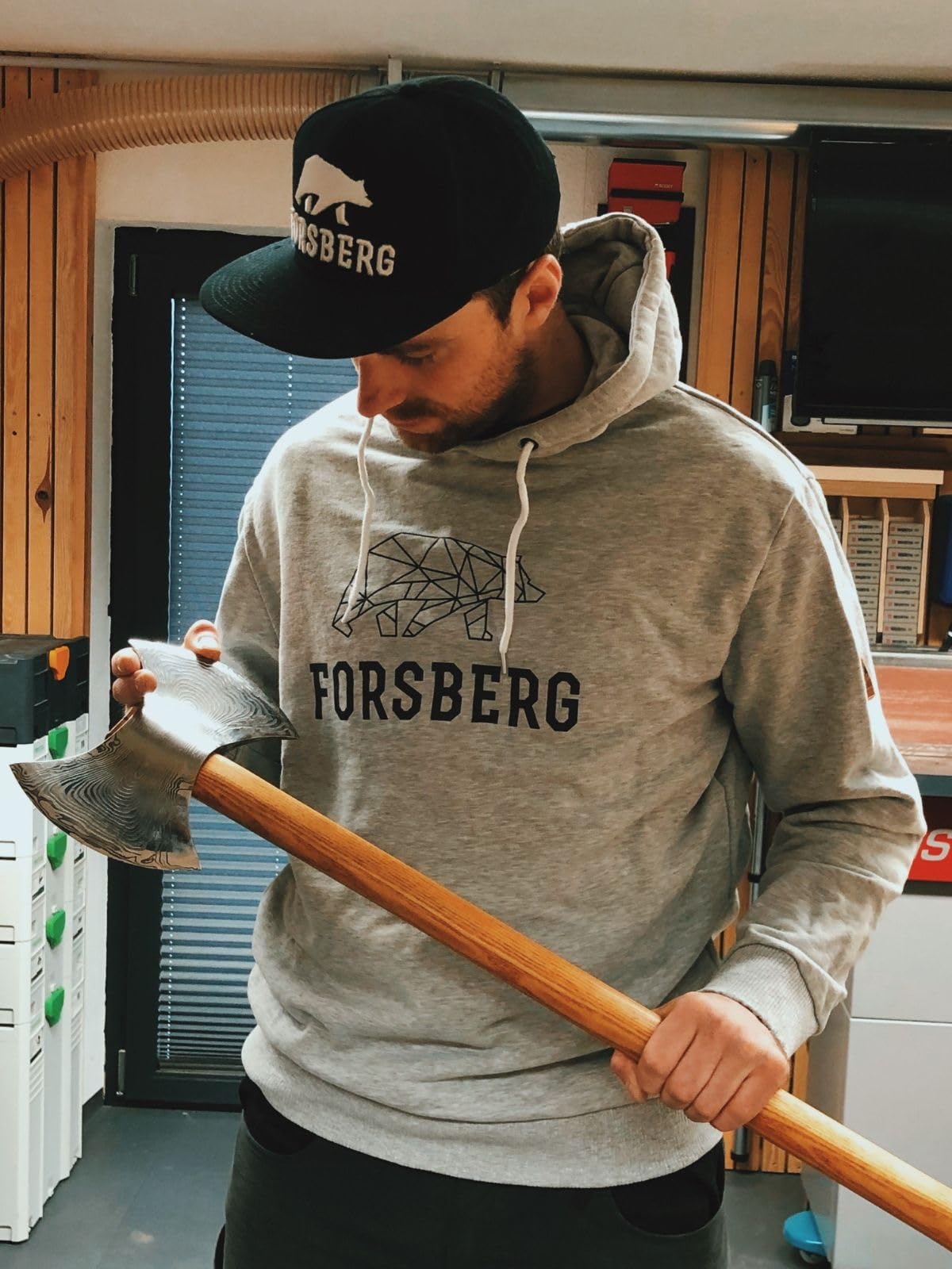 FORSBERG Pettarson Hoodie mit Bärenlogo für Freizeit und Handwerk