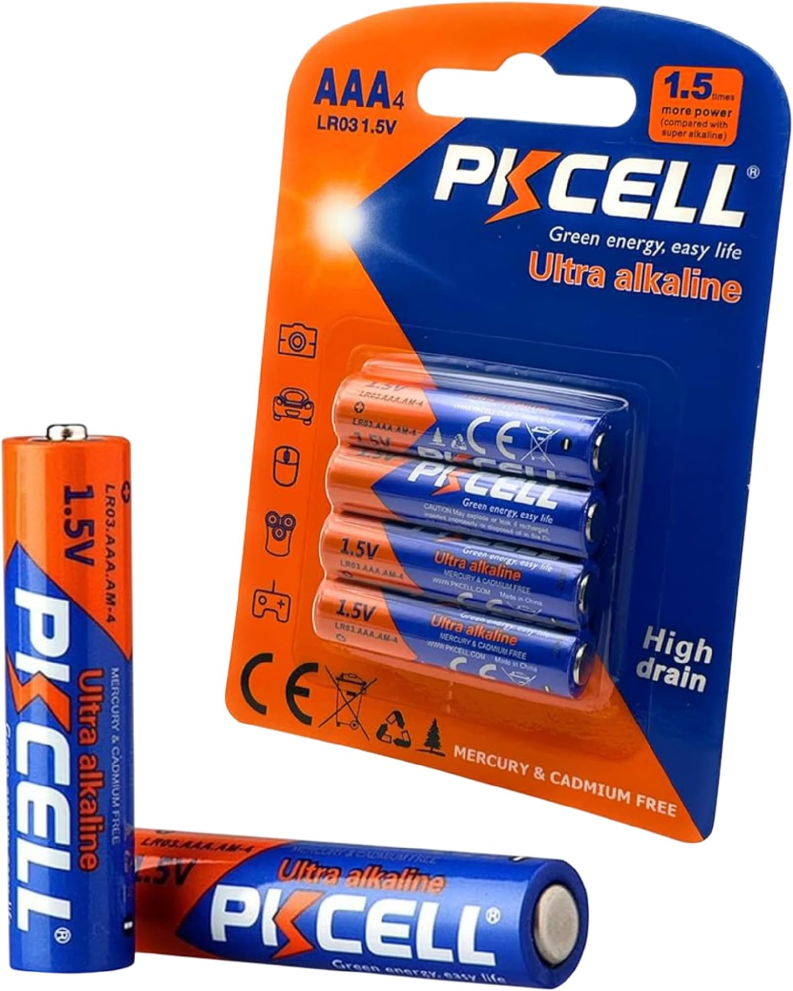 PKCELL AAA Ultra Alkaline Battery LR03 | Pack of 4 | 1.5V | Durable & Leakproof | Ideal for Toys, Medical Supplies, Camping, household & Office Devices | Lasts up to 10 years