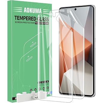 Aokuma Screen Protector for Xiaomi Redmi Note 13 Pro Plus/13 Pro+ 5G Pack of 2 Soft TPU Screen Protector Compatible with Redmi Note 13 Pro Plus 5G HD Clear Screen Protector Scratch-Resistant