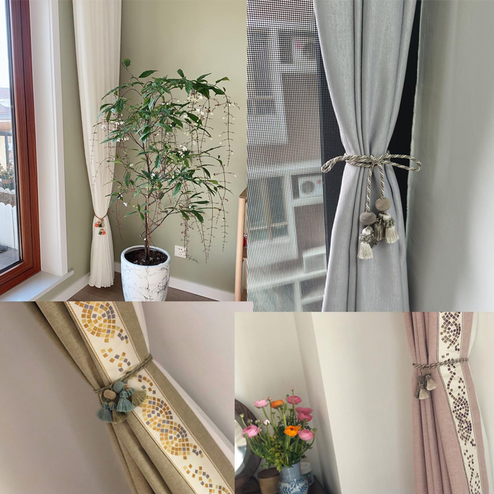 Embrasse Rideau,Attache pour Embrasse Rideau,Embrasses De Rideaux Modernes,Douce Et Confortable,Simple Et Facile à Utiliser,pour DéCoration De Maison,Bureau,DéCoration De FenêTre D'HôTel