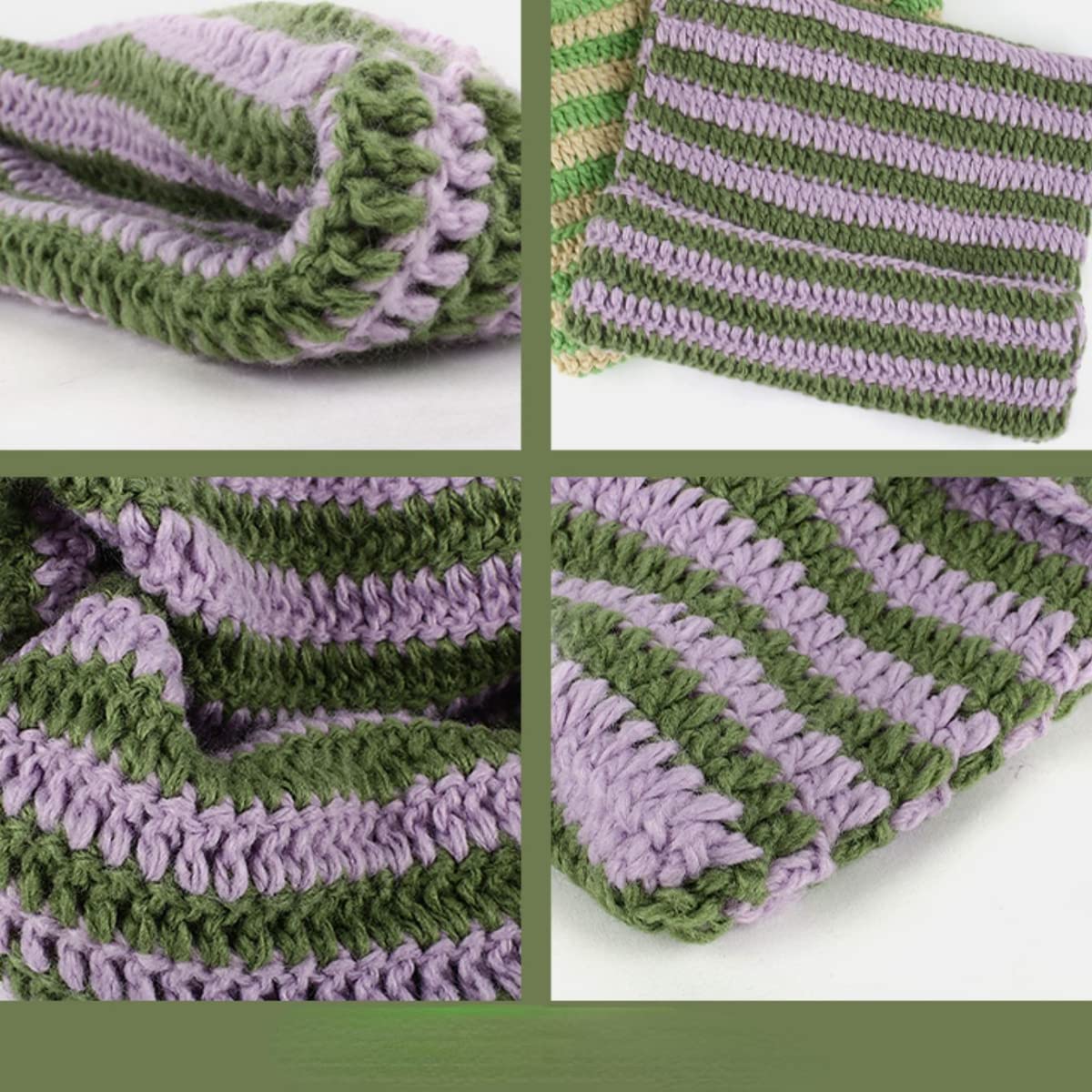 Fairy Grunge Beanie Y2K kot w kapeluszu w paski szydełkowany luźny kapelusz zimowy ciepły dzianinowy alternatywny nakrycie głowy akcesoria