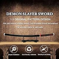 Vista 4 de Espada Demon Slayer para cosplay con soporte para cinturón, 41 pulgadas Kamado Tanjirou Fuego