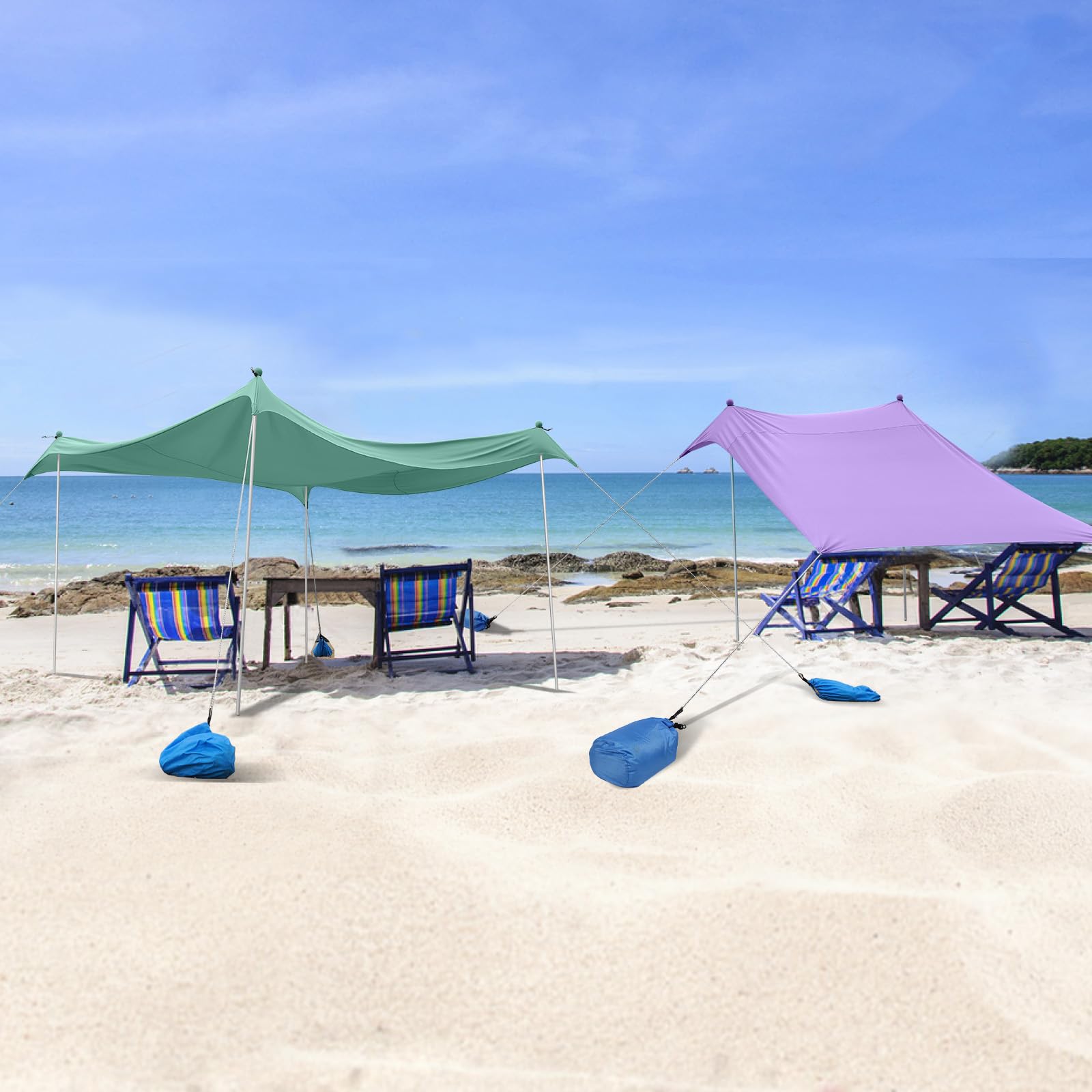 JAICOM Strandtent, 2,1 x 2,1 m, strandtent, UPF50 uv-bescherming en JAICOM Strandtent, 2,1 x 2,1 m, strandtent, UPF50 uv-bescherming en