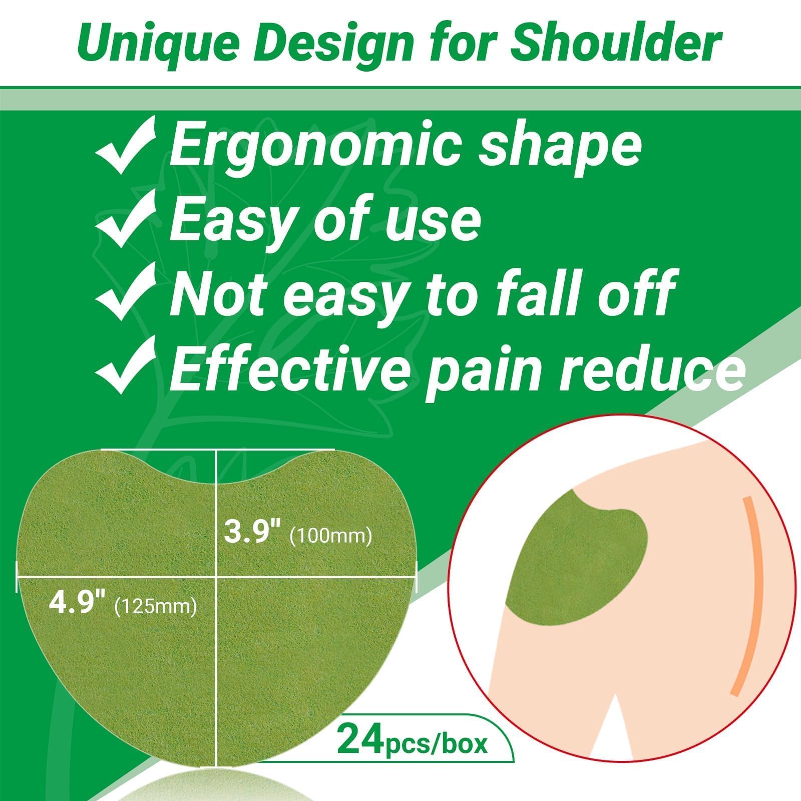 iShanCare Patchs anti-douleur aux épaules, patchs chauffants naturels à base de plantes, 8 heures de chauffage en profondeur pour les épaules, les genoux, le dos, le cou, 24 pièces