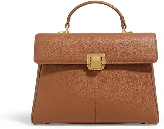 Genuine Leather Square Handbag For Women, Small Scarf Decor Satchel Purse, Fashion Leather Crossbody Bag