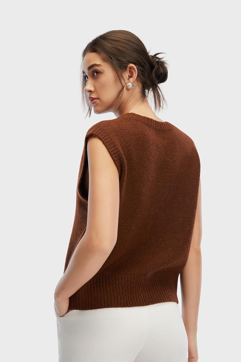 Cute Sweater Vest Women 2025 Crewneck Sleeveless Pattern Graphic Sweater Vest Pullover Sweaters Fall Tank Tops