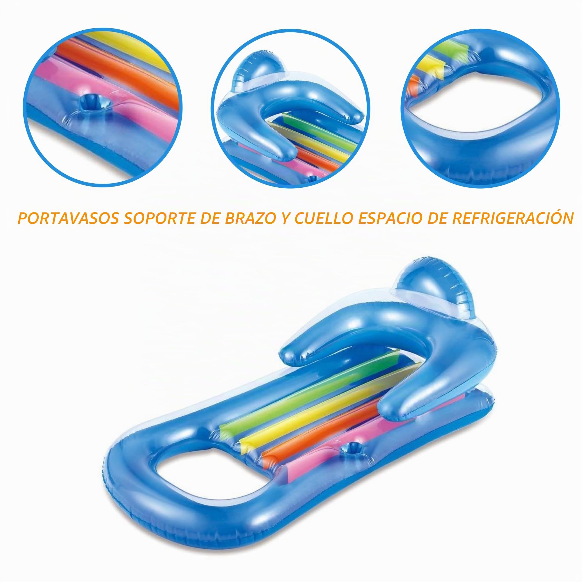 Summer Waves Colchoneta para Piscina, Colchoneta para Adultos Hinchable, Flotador para Adultos, Hamaca de Agua, Colchoneta Playa Sillon Acuático