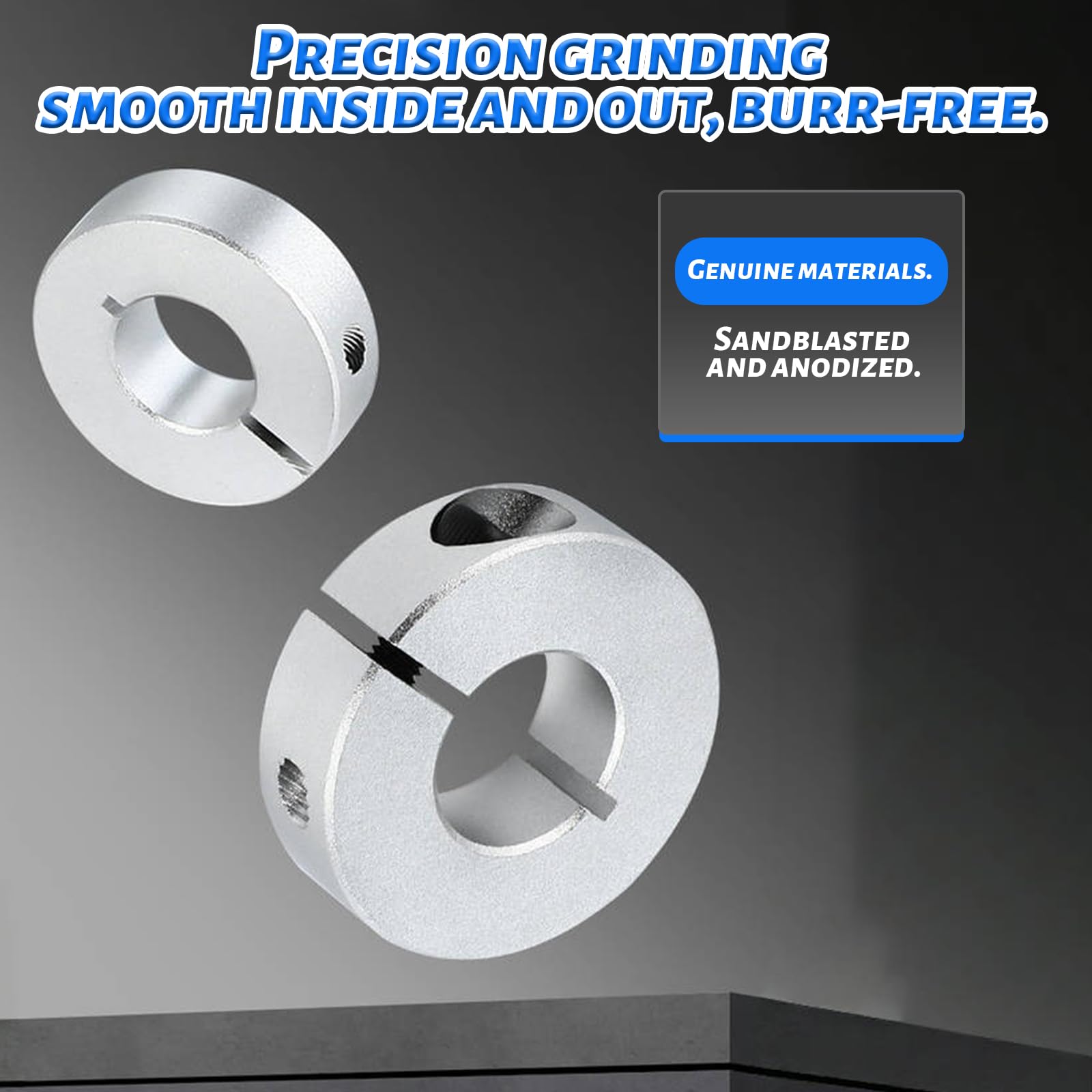 6 Anelli Di Regolazione Divisi Da 20 Mm - In Lega Di Alluminio, Per Assi, Ruote E Applicazioni Industriali - Foto 5