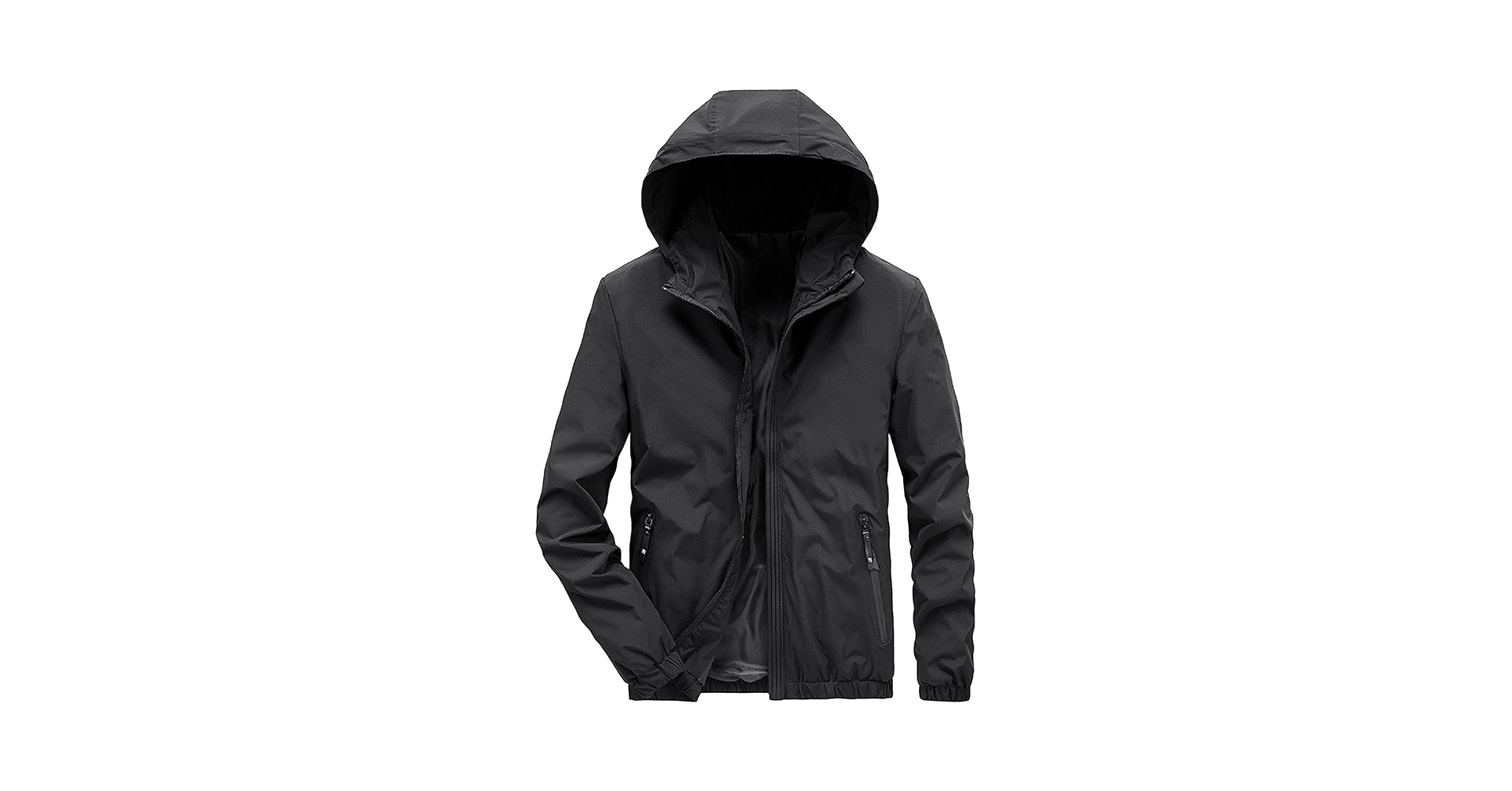SWJGLITTR Men's Windproof Hooded Jacket Lightweight Hooded