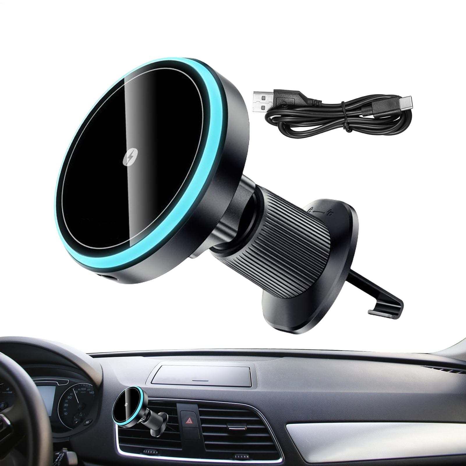 Caricatore Wireless Per Auto Ricarica Wireless Rapida Sicura Angolazione | Porta telefono da cruscotto Macchina Veicolo Camion Berlina Cruscotto Console Centrale Bocchetta