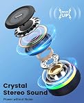 Kunodi Haut-parleur de douche Bluetooth IPX7 Imperméable, Lumières dynamiques, Crisp Clear Sound, Vrai sans fil stéréo, Clip portable pour pool Beach Boat Kayak Float Golf (Noir) (Noirs)