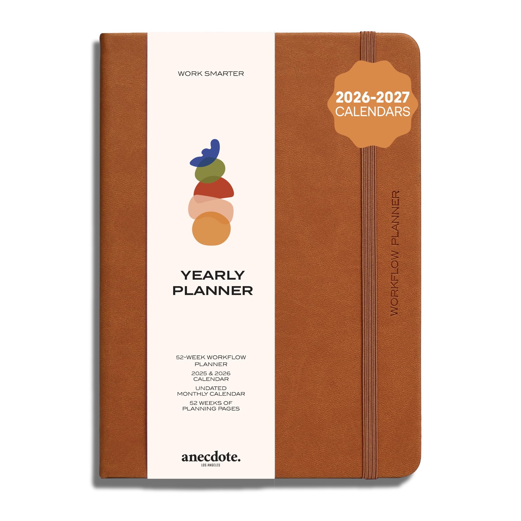 Anecdote Planner w/ 2026-2027 Calendar Yearly Planner Vegan Leather Cover