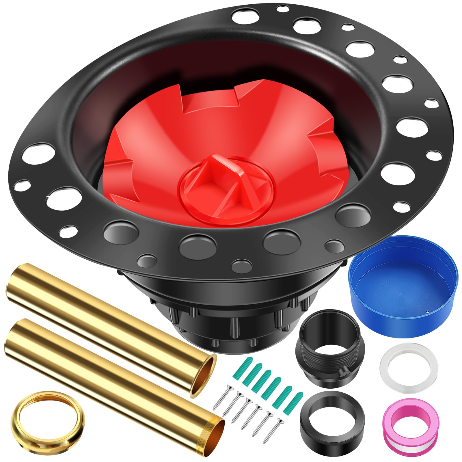 Tub Drain Rough-in Kit with PVC Plastic Adapter and Brass Tail Pipes ...