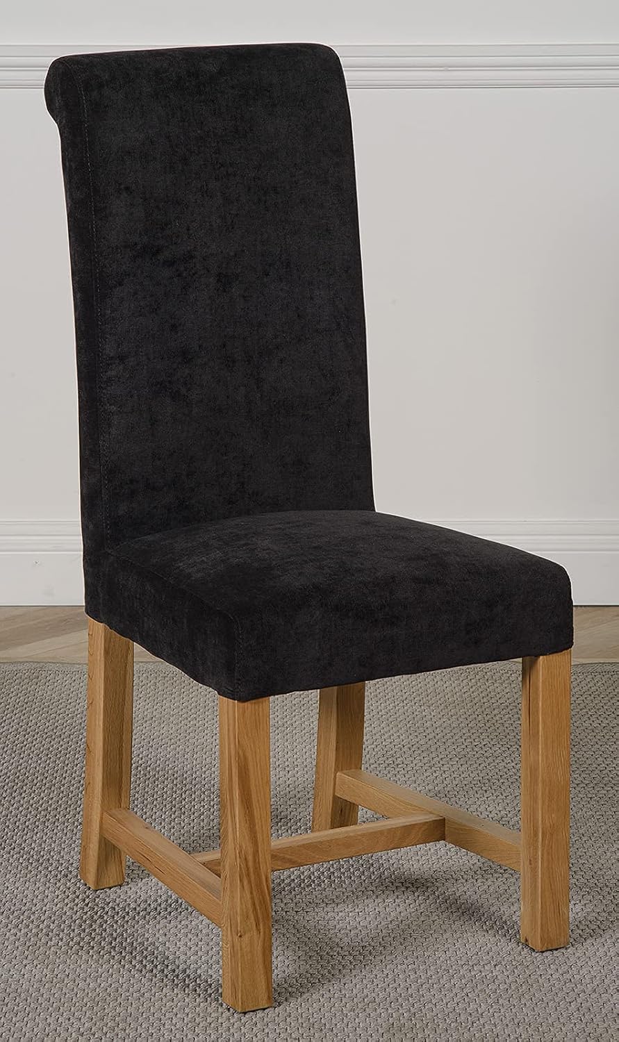 Oak Furniture King Washington Black Fabric Chairs for Dining Room or