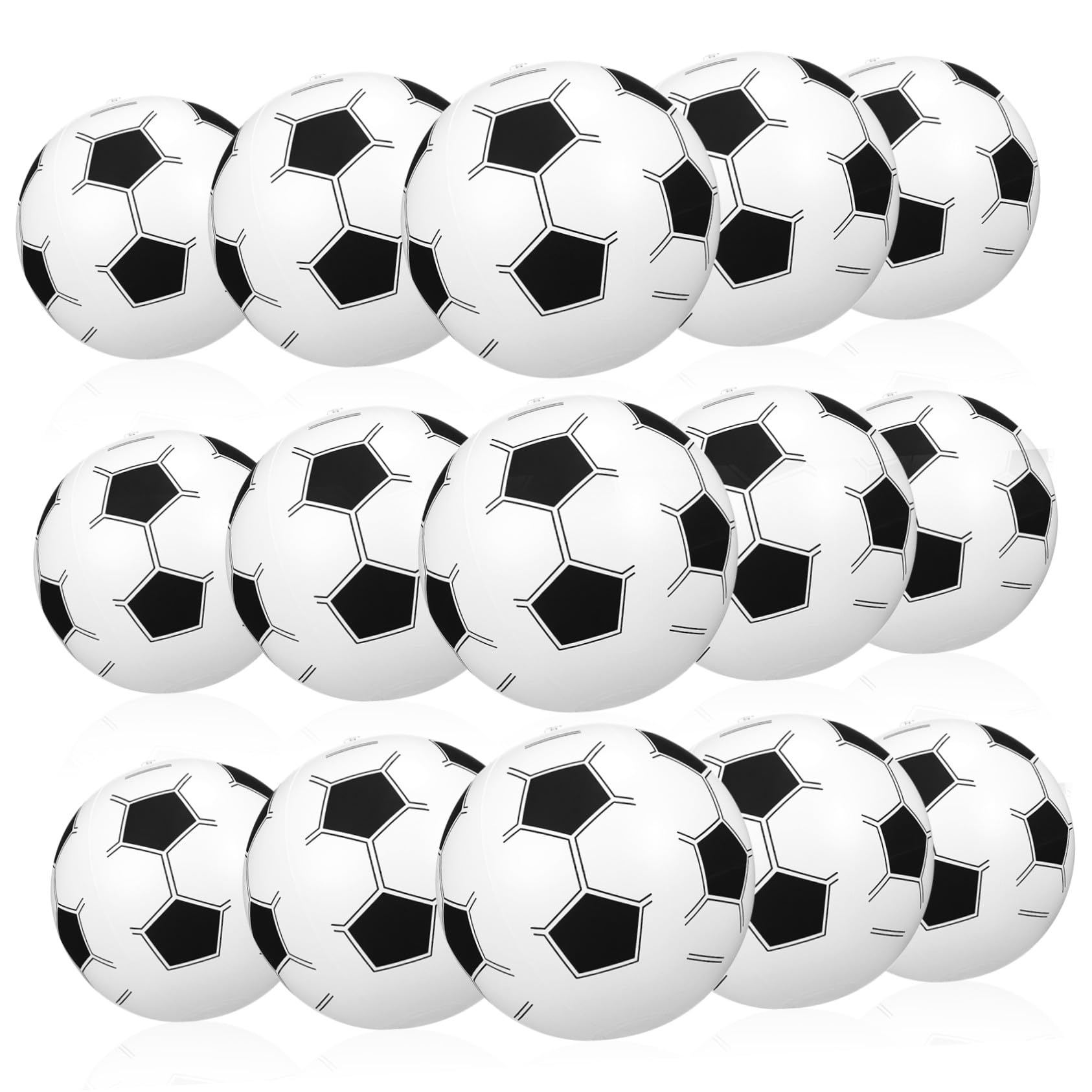 ORFOFE 15pezzi Palloni da Spiaggia Gonfiabili Calcio Pvc Bianco | Vacanze Estive, Giochi Esterno, Palloni da Spiaggia per Piscina Estiva, Palloni Gonfiabili da Spiaggia Calcio