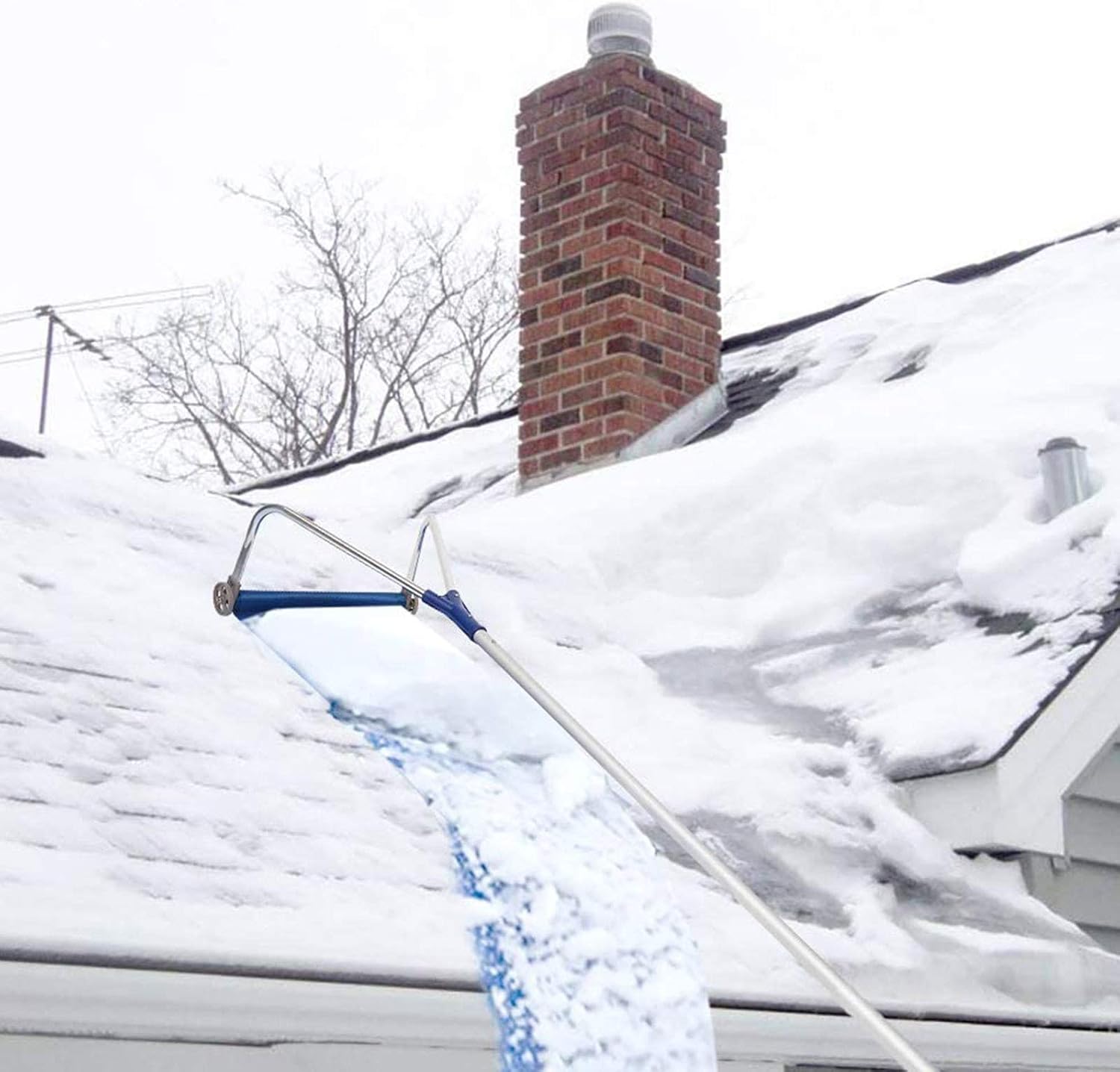 review 20ft Snow Removal Roof Rake,Roof Snow Removal Tool,with Wheels and Adjustable Extended Handle,Ideal for Long or Low-Pitched Roofs,Easy to Assemble and Clean