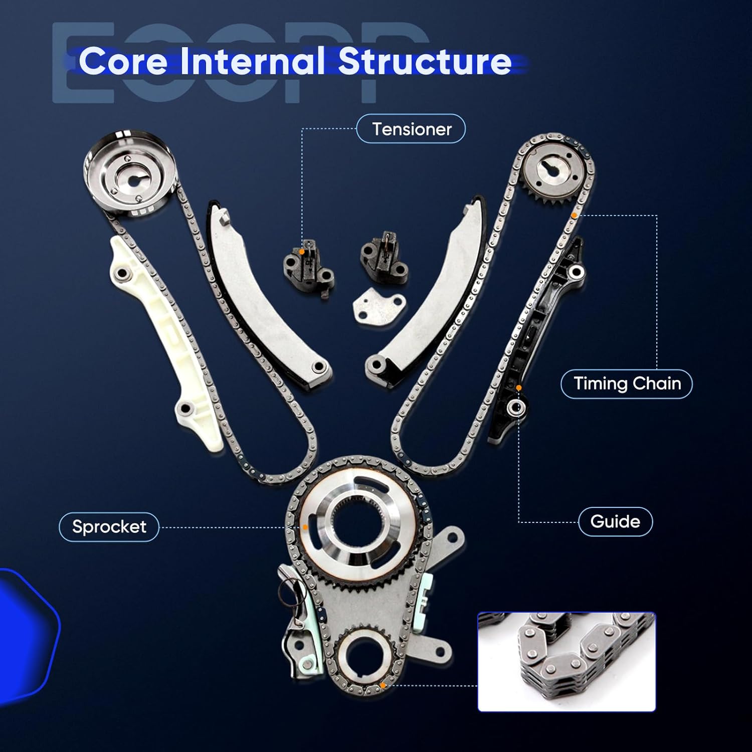 ECCPP Timing Chain Kit Replacement for 2002-2003 for Dodge for Ram 1500 3.7L 2002-2003 for Jeep Liberty 3.7L
