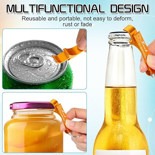 Miniatura 2 de Dandat 100 llaveros para abridor de botellas a granel, recuerdos de boda de agradecimiento para invitados, abridor de cerveza de vino de aluminio