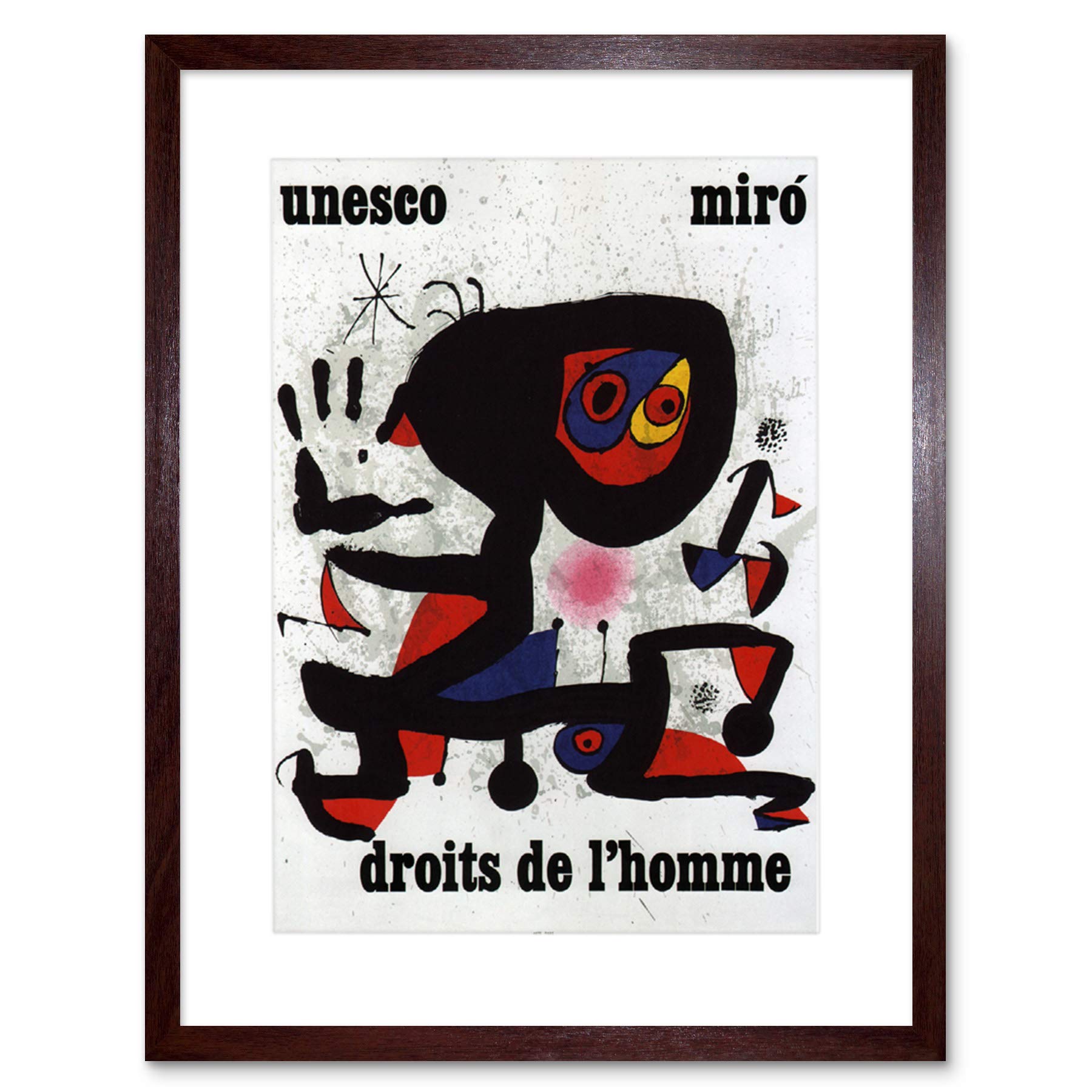 Wee Blue Coo Ad Charity Unesco Joan Miro Abstract Rights Man Framed Wall Art Print