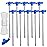 ABCCANOPY 8 Inch Tent Stakes 10 Pcs Non-Rust Metal Ground Anchors, Heavy Duty Spikes with 4 Ropes for Outdoor Camping, Blue
