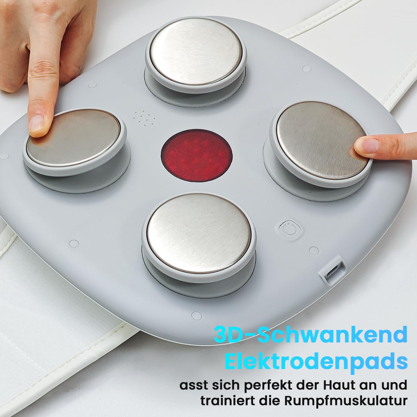 EMS Bauchmuskeltrainer, 3D Bauchmuskeltrainer mit 6 Modi 20 Intensitäten, Bauchtrainer mit 3 Stufige Heizung, mit Fernbedienung für Bauchmuskel Muskelaufbau, Geschenk für Männer Frauen