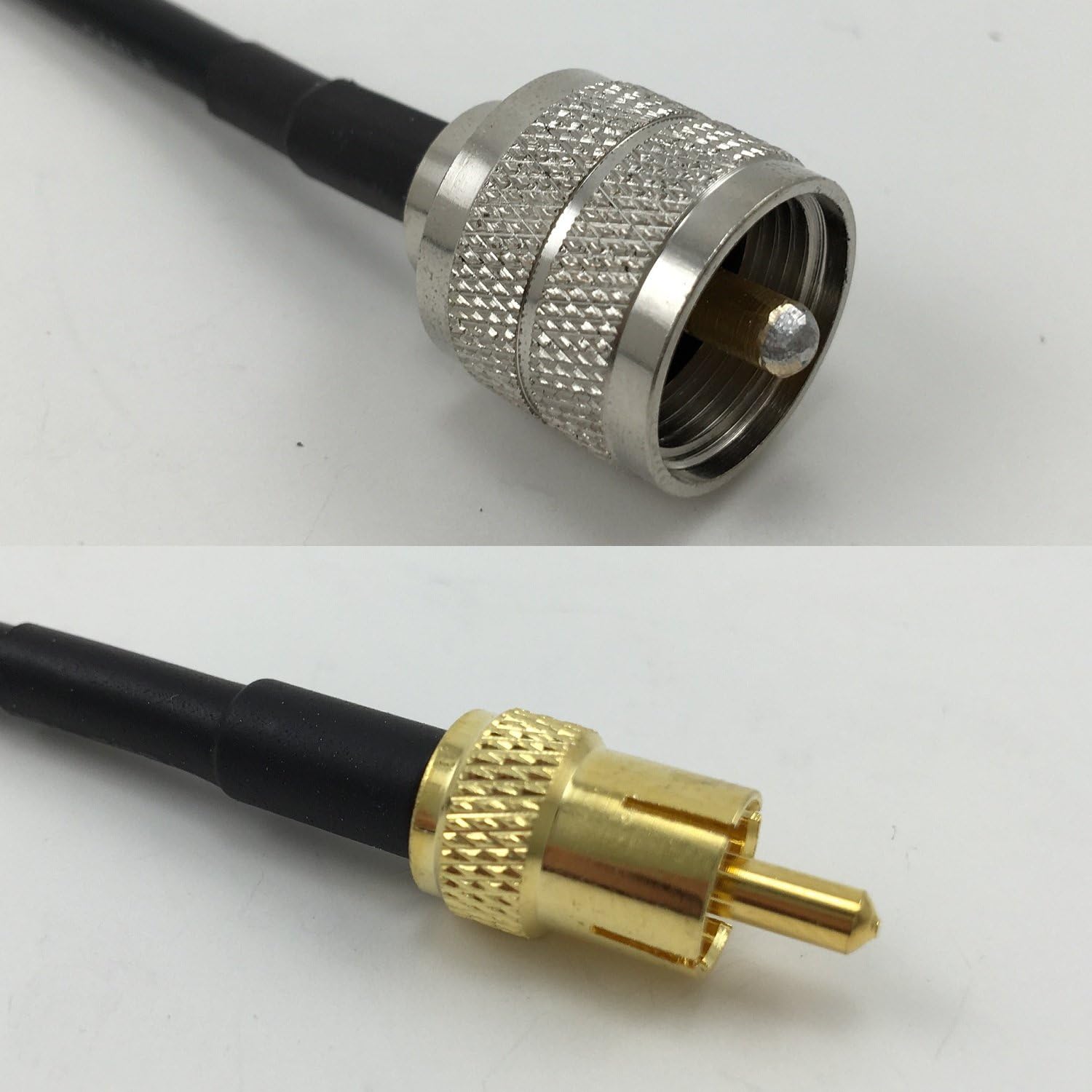 Amazon 3フィート RG142 PL259 UHF オスからRCA オス ピグテールジャンパー RF 同軸ケーブル 50オーム 高