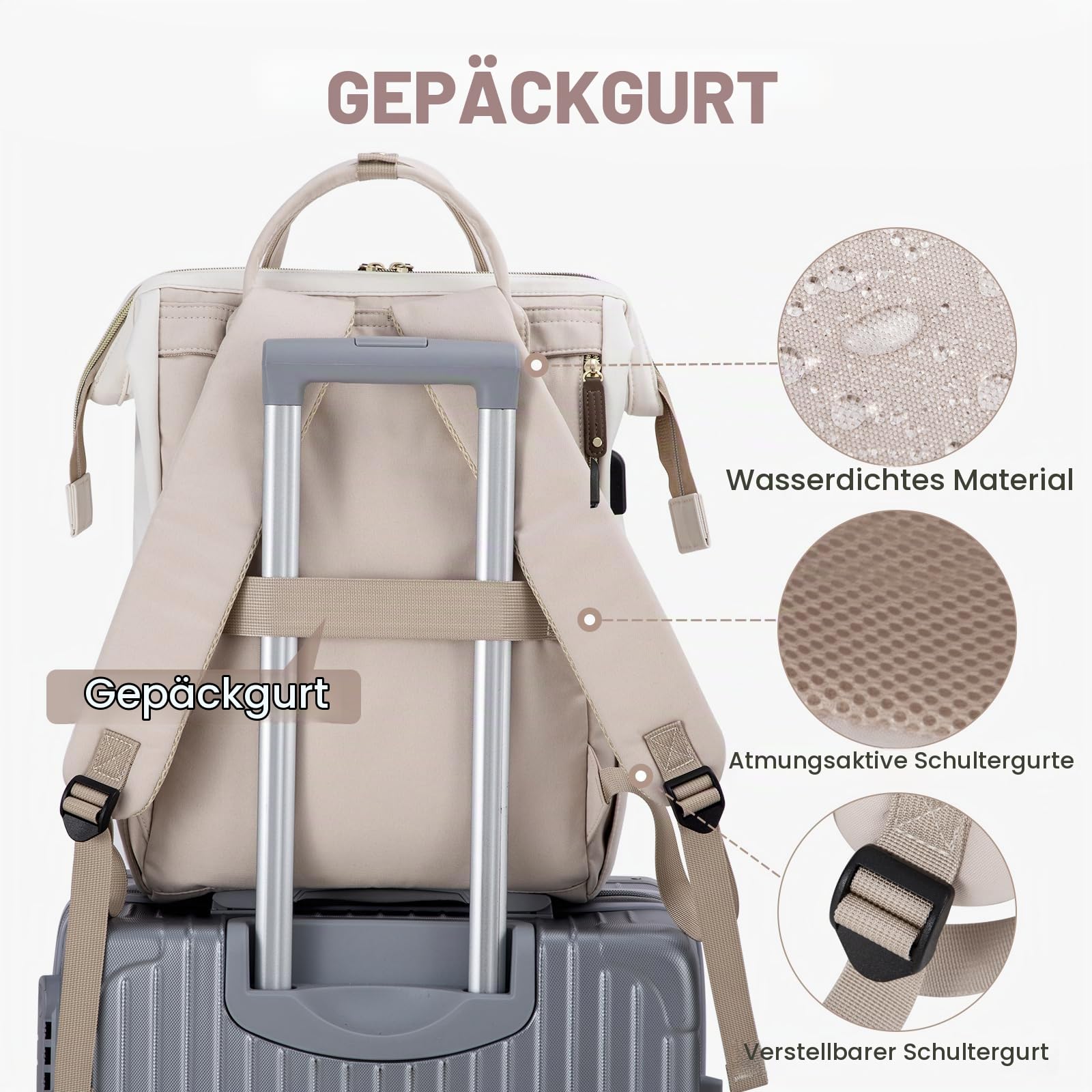 LOVEVOOK Rucksack Damen Laptop Rucksäcke mit Laptopfach 15.6 Zoll Schulrucksack Mädchen Teenager Schultasche Backpack Tagesrucksack Wasserdicht für Schule Reise Uni Business