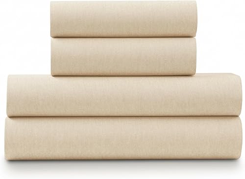 U.S. Polo Assn. Para todas las estaciones, material de camiseta suave y acogedor, juego de sábanas de jersey jaspeado de 4 piezas de 1800 hilos