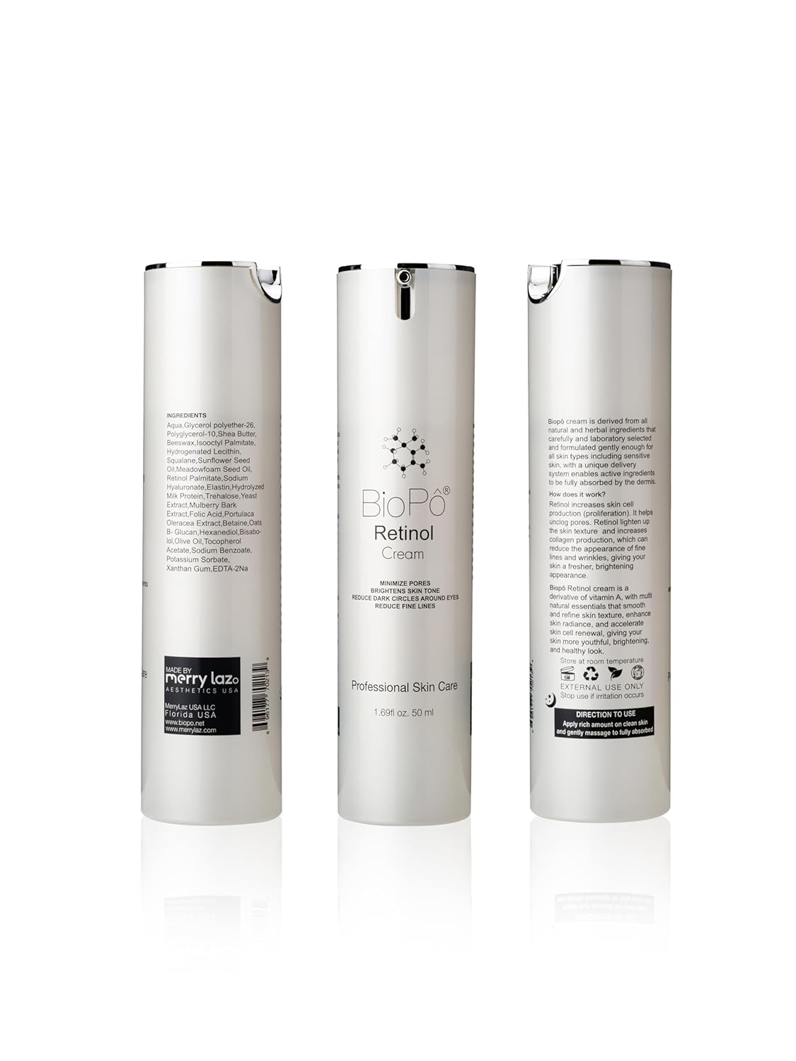 Retinol Cream – Smooths Skin Texture, Reduces Fine Lines, Minimizes Pores, Brightens Skin Tone & Eye Area – Face Cream for All Skin Types, 50 ml
