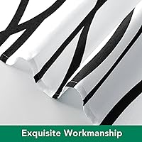 Vista 6 de Biscaynebay - Cortina de ducha de tela texturizada de 72 x 72 pulgadas, cortinas de baño modernas de lino con rayas impresas de lujo de hotel