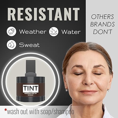 Miniatura 9 de TINT Polvo negro para el cabello para mujeres y hombres, cobertura gris, polvo de color para retoque de raíces