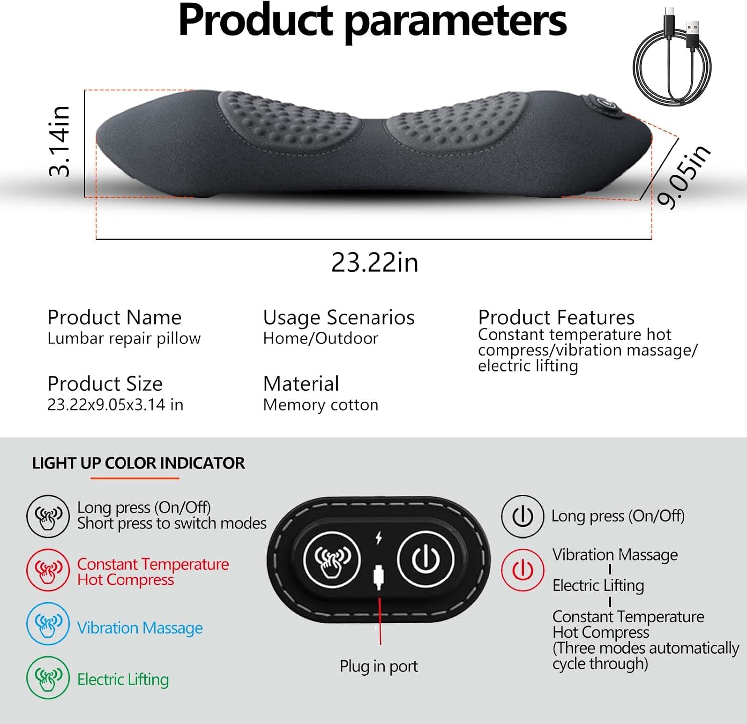 Electric 3 in 1 Back Massager ,soothe massager for sciatica with Traction Lifting and Vibration Massage and Heat Compress Against Pain, Backs Massagers for Neck and Sciatica Massager and Backs - Image 7