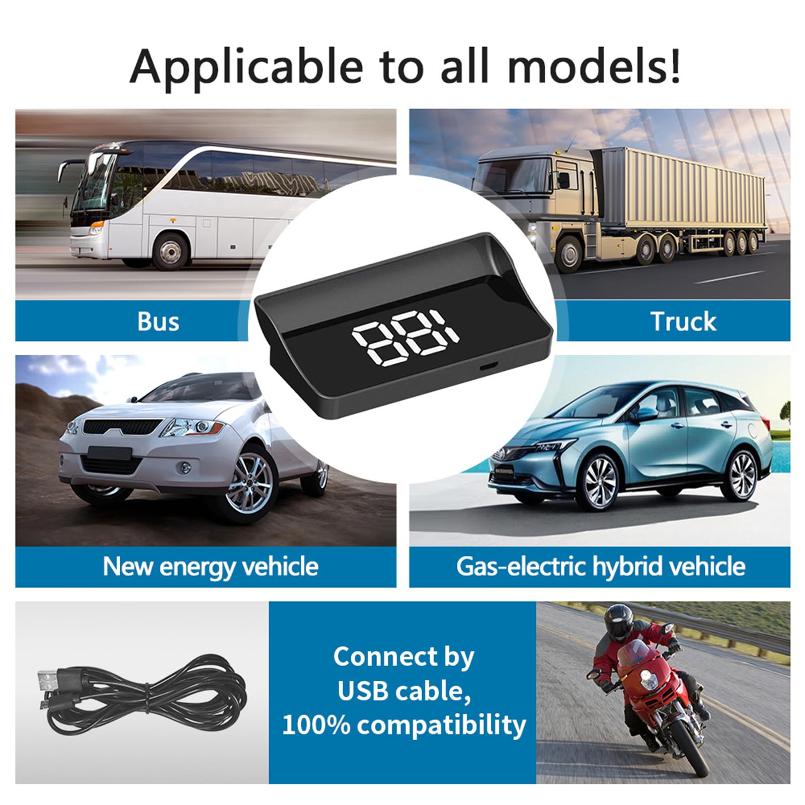Auto GPSHead-Up Display Auto Electronics HUD Projector Display Digital Car Speedometer Accessories