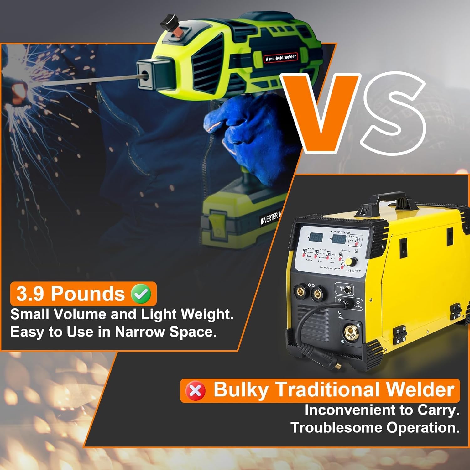 Portable Welding Machine 110V Handheld Electric ARC Welder Gun Stick Welder Machine with IGBT Inverter 5 Variable Current Adjustment for 1/16''-1/8'' Welding Rods