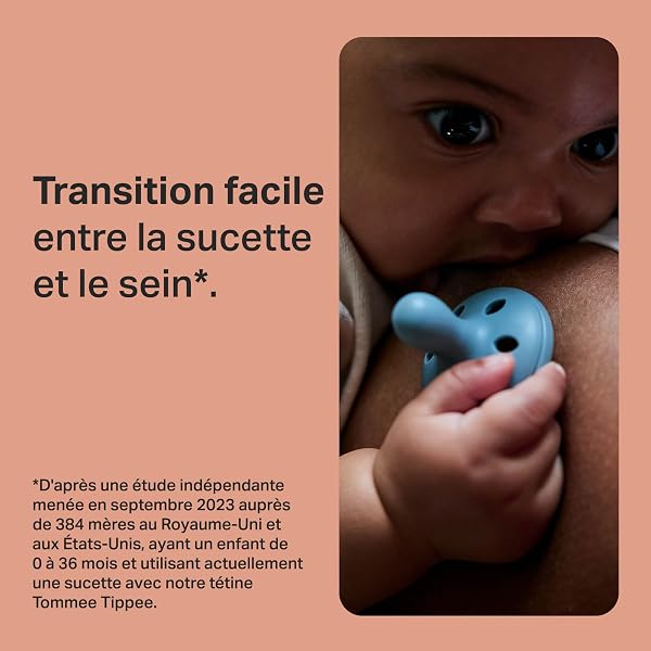 Tommee Tippee Sucette Imitant le Sein, 0-6 Mois, Lot de 4, Légère, Orthodontique, Design en Une Seule Pièce en Silicone, Tétine Symétrique - 3