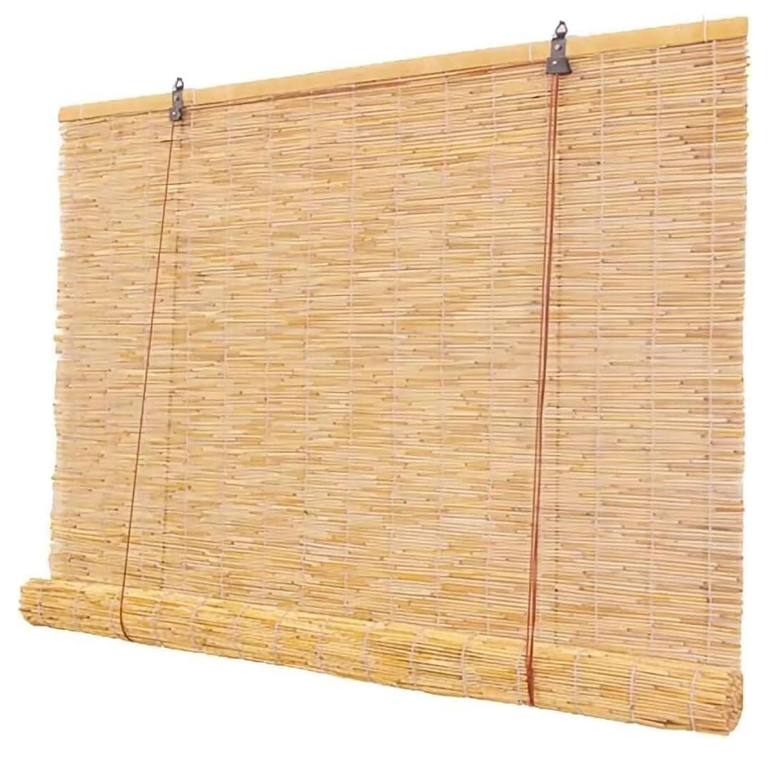 Outdoor Reed Roller Blinds, Bamboo Blinds Outdoor, Retro Bamboo Shades, Anti-UV and Waterproof, Privacy Protection, Lifting, Sun Protection,Easy
