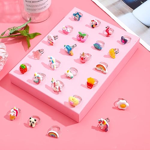 Miniatura 10 de SOTOGO 100 anillos de joyería para niña, anillos de juego y anillos de vestir, regalo para niñas pequeñas