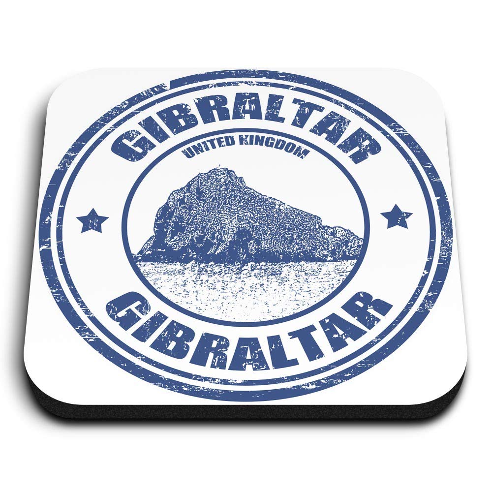 Destination Vinyl Ltd Multicolor 1 X Square Mdf Fridge Magnet - Gibraltar United Kingdom 4712