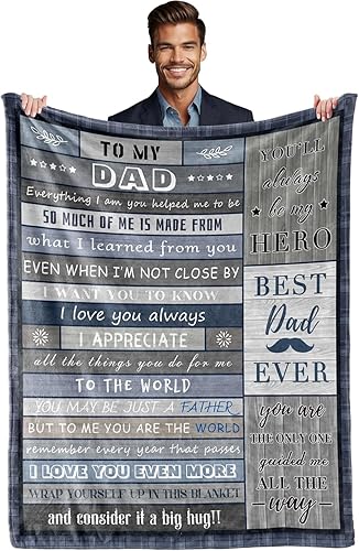 Dad Flannel Blanket, Birthday Gift for Dad from Daughter Son,