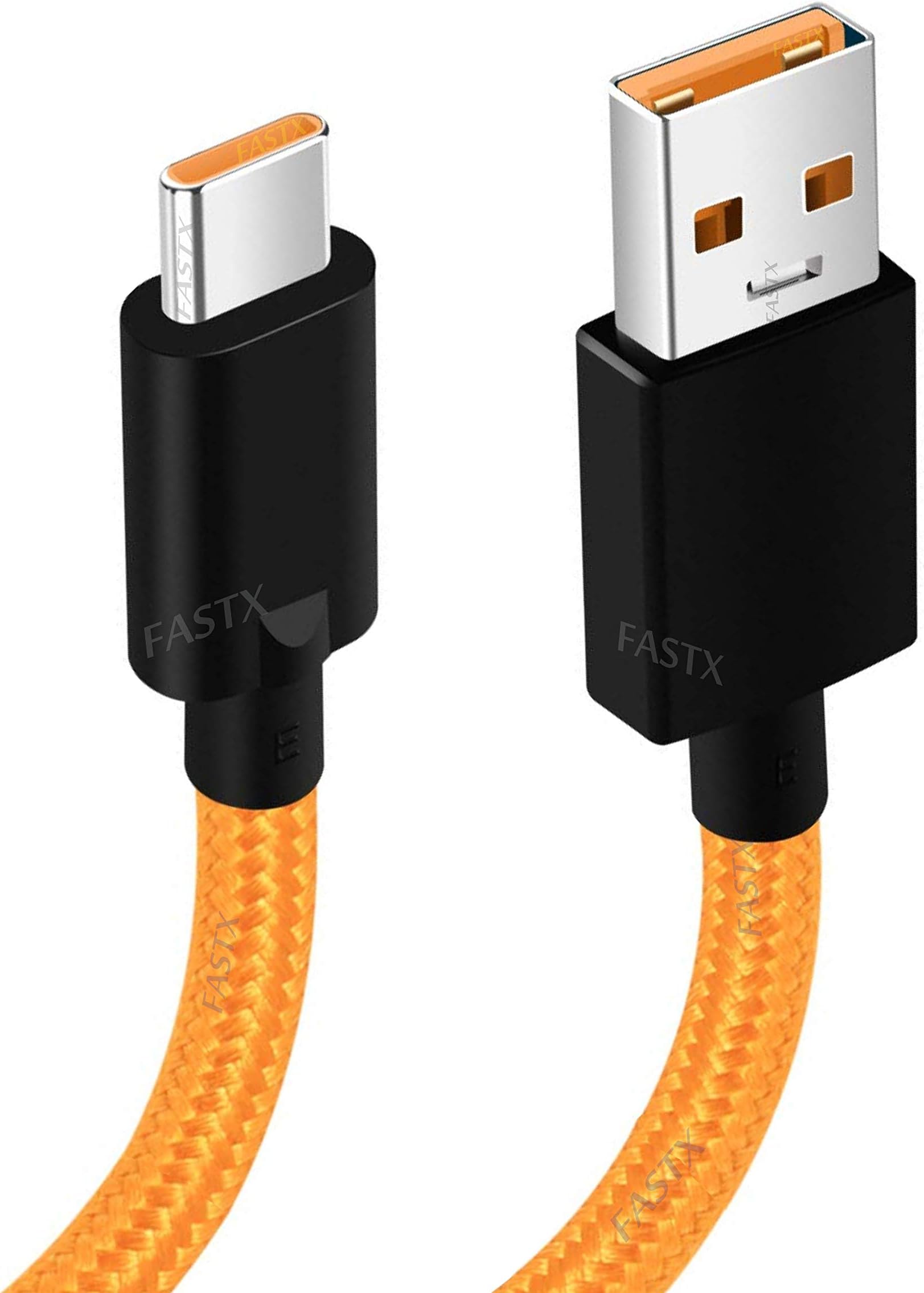 FASTXยฎ Improved 4A-6A Dash/WARP Charge Mclaren Edition Rapid Dash Sync USB 1 Meter Round Nylon Braided Cable for Type C Devices 7/Pro/6T/6/5T/5/3T/3