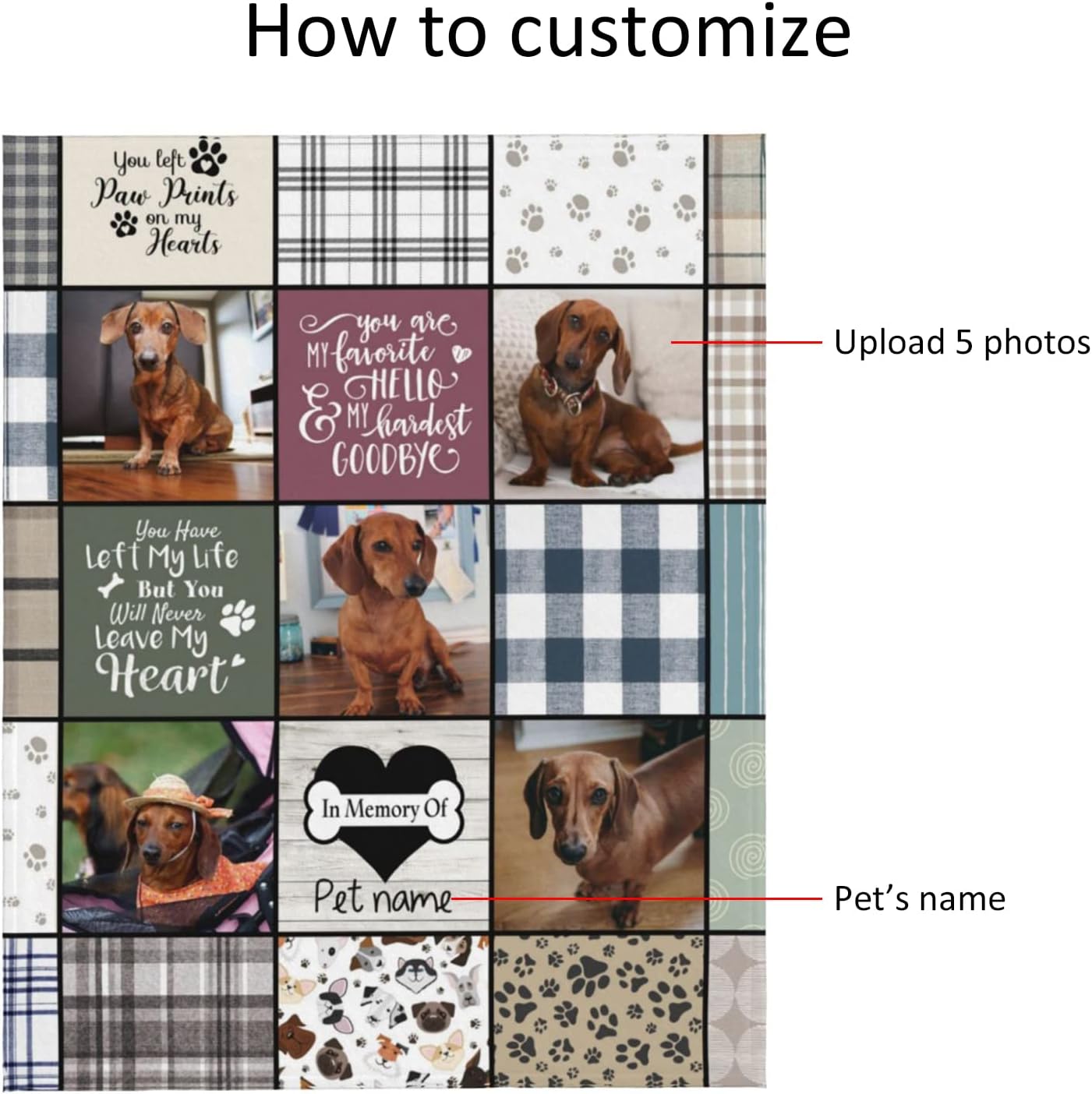 Personalized Dog Memorial Blanket – Soft Plush Pet Remembrance Gift for Dog Loss, Soft Bed Blanket with Sympathy Quote, Pet Bereavement Gifts for Lovers (60x80 Inches)